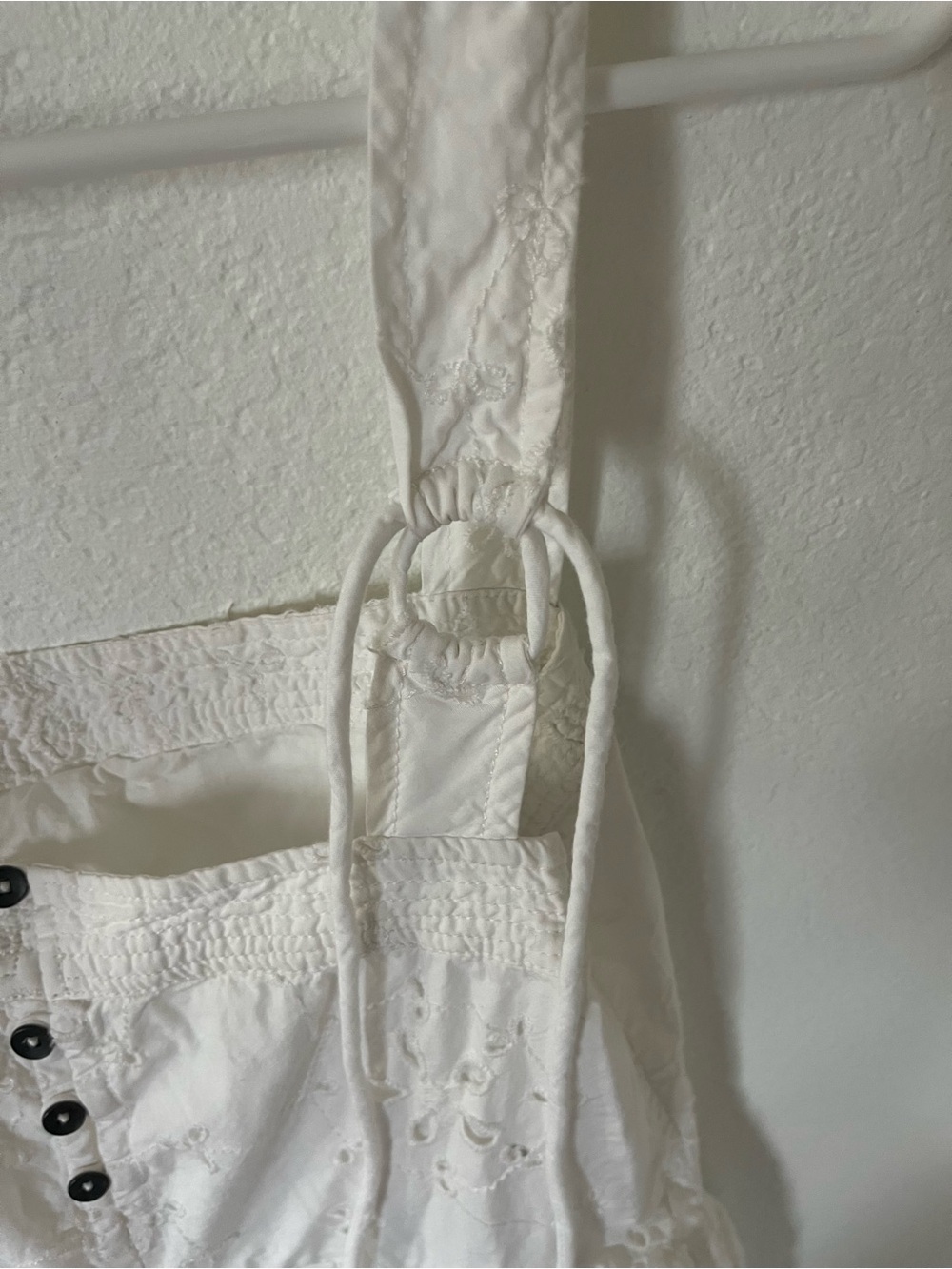 Free People Women's Small White Eyelet Embroidered Midi Sundress. - Picture 6 of 8